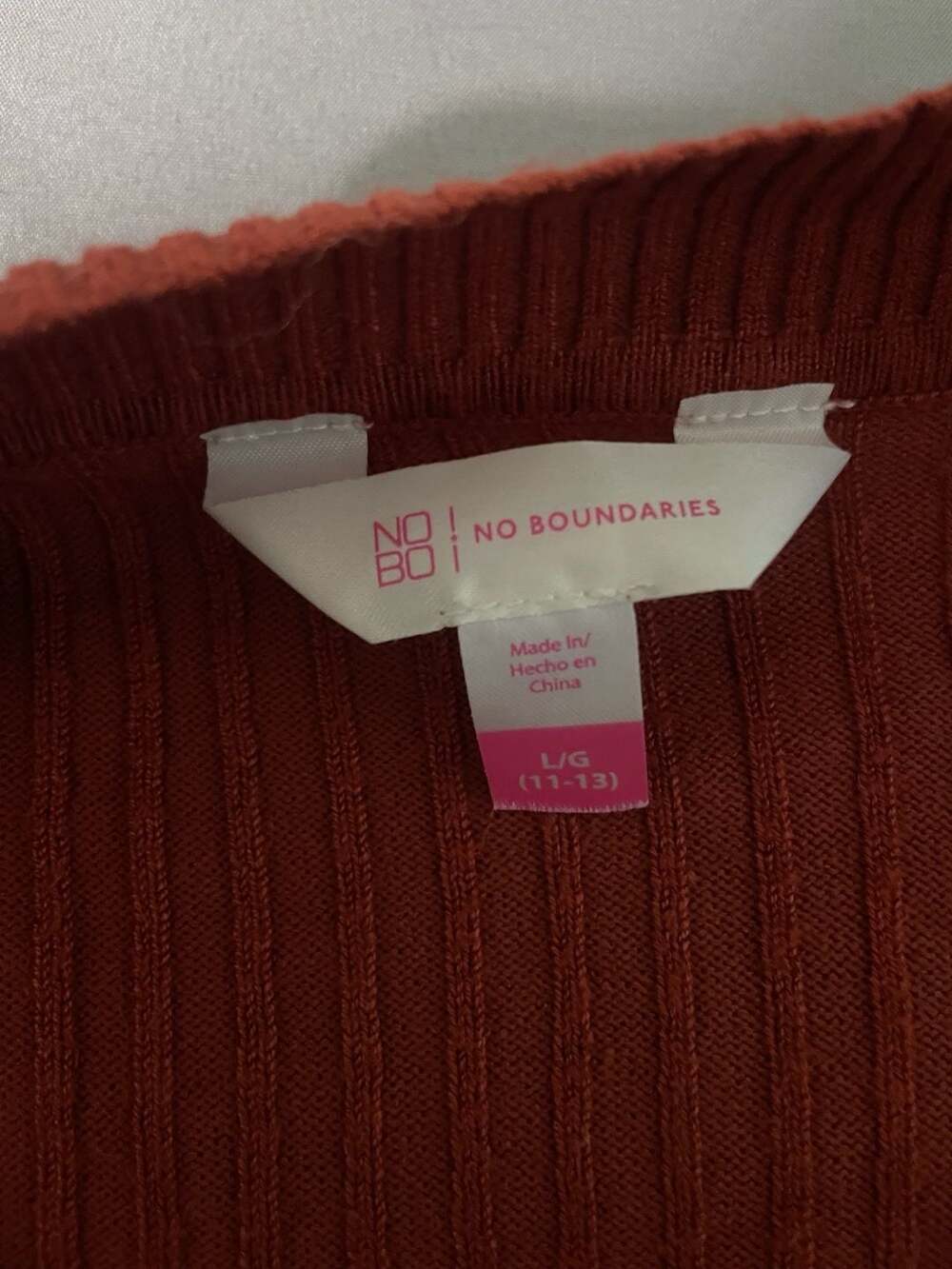 Orange Ribbed Henley - Picture 2 of 2